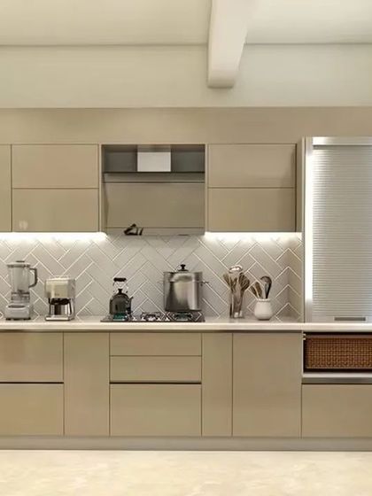 Modular Kitchen - Modular Home Interiors Wood, White & Neutral Palettes photo 7