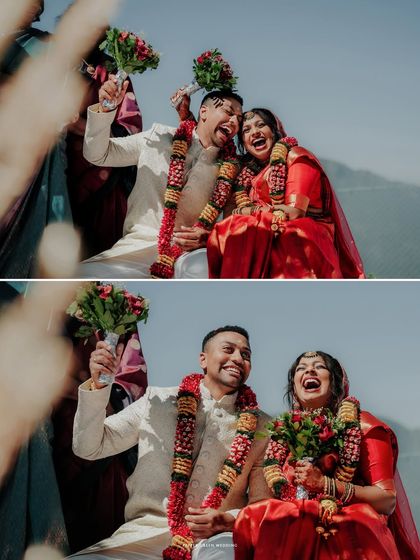 The sheer joy and laughter of Thamana and Elija after their ceremony in the hills of Ooty. Capturing these moments of pure, uninhibited happiness is what I love most.
