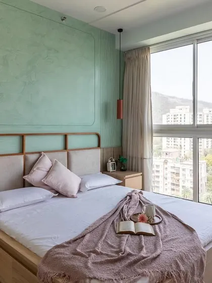 Emphasizing natural materials and simplicity, this Wabi-Sabi bedroom is designed to be uncluttered and harmonious, perfectly capturing the "less is more" philosophy.