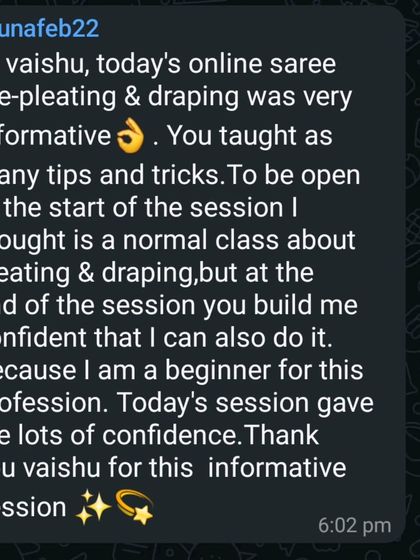 This online student felt confident to start her own draping profession after just one session. This is the kind of empowerment I aim for.