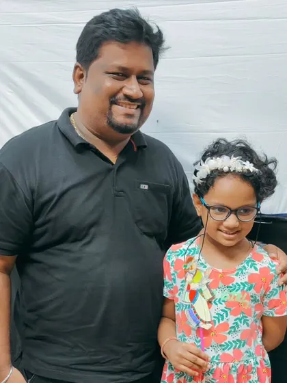 A wonderful moment captured with Mr. Chetan Gangavane, the master artist who leads our Chitrakathi shows. It's an honor to collaborate with him and help preserve his family's ten-generation-long artistic legacy.
