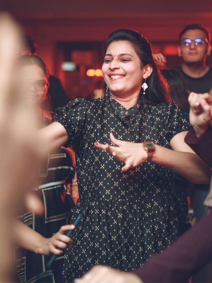 A guest smiling and dancing, completely in the moment. This is the reaction I strive for at every single event I play.