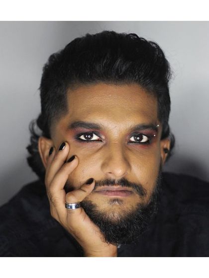 A goth-inspired mullet and makeup collaboration with my homeboy. It's always fun to work on creative projects that push the boundaries.