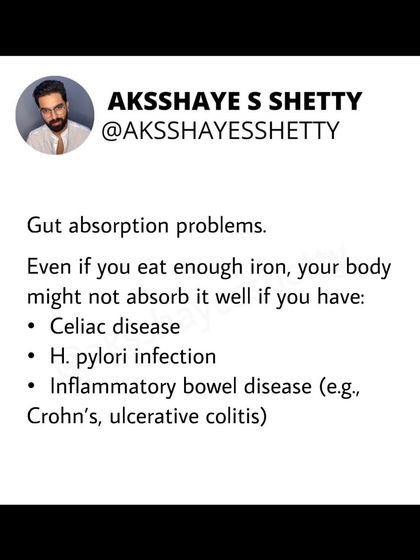 Iron deficiency is extremely common, but it's not always about diet. I explain the symptoms, the difference between heme and non-heme iron, and hidden causes like poor absorption or blood loss that need to be addressed.