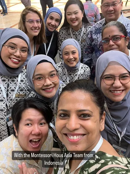 A group selfie with the enthusiastic Montessori Hous Asia Team from Indonesia at the Nienhuis Retreat.