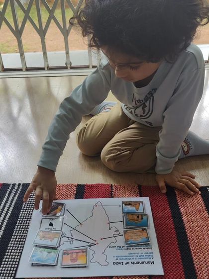 These images show the various activities we did to help children understand the significance of Independence Day, from learning about national symbols to making tricolor art.