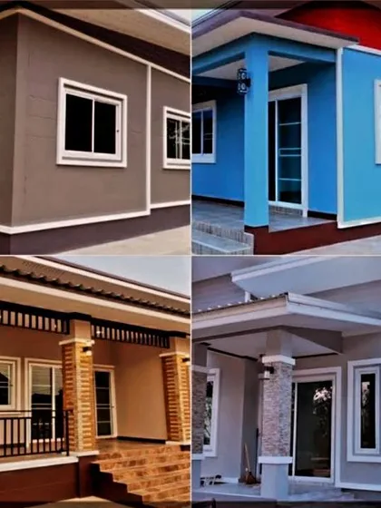 Choosing the right color can be difficult, but we have experience with a wide range of exterior palettes. This collage shows different options, from earthy browns and modern grays to cheerful blues.