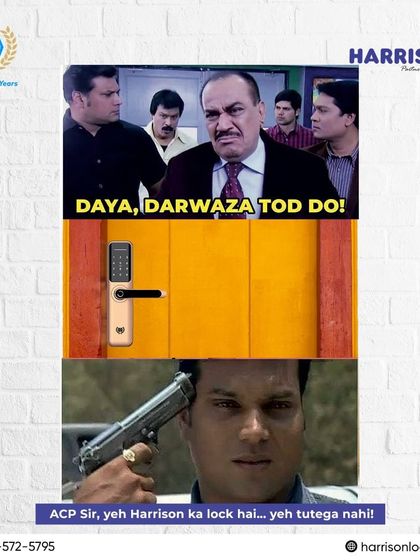 Even CID can't break through Harrison's unbreakable security! This popular meme format humorously shows Daya giving up on breaking a door because it is secured by a Harrison lock.