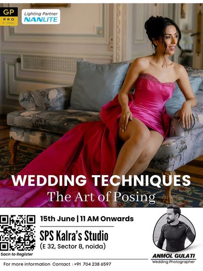 To elevate wedding photography skills, we hosted renowned photographer Anmol Gulati for a session on "The Art of Posing," covering everything from couple portraits to group shots.
