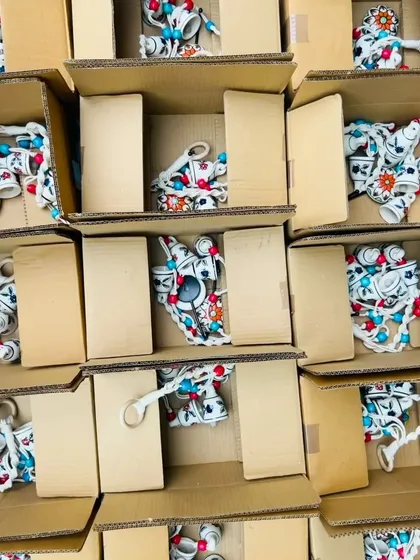 A look inside the boxes of our Symphony Chimes, getting ready for a large dispatch. These are a hit for Diwali gifts.