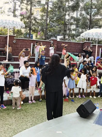 We love taking our music workshops outdoors. Here's a glimpse of our "Jungle Jugalbandi" session at the Festival of Play in Hyderabad, where we created a stage under the open sky for children and parents to explore sound, story, and movement together.