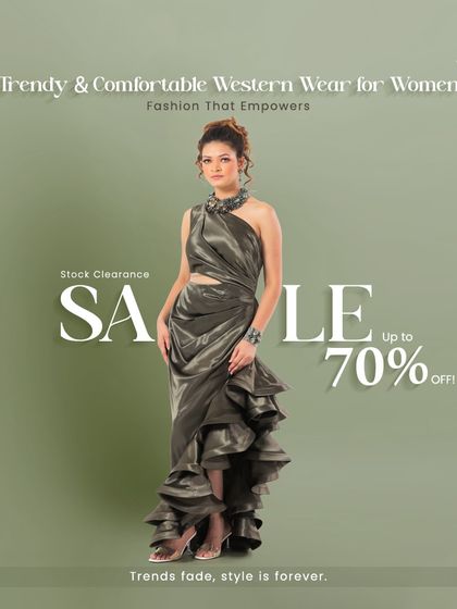 This metallic grey gown is all about texture and drama. With its one-shoulder design, cut-out waist, and cascading ruffles, it's a true statement piece for anyone looking to turn heads at a party.