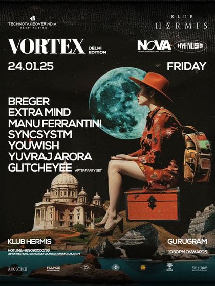 The Delhi edition of the famous Vortex Goa party. Bringing a slice of Goa's magic to my home city is always a special occasion.