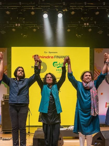 Taking a bow with the band after a fantastic performance. The connection with the audience and fellow musicians is what makes it all worthwhile.