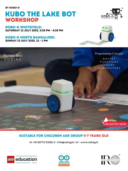 We make coding accessible even for our youngest learners. This poster highlights our 'Kubo - The Lake Bot' workshop, a screen-free program designed for children aged 5-7 to introduce them to the fundamentals of programming in a playful, hands-on way.