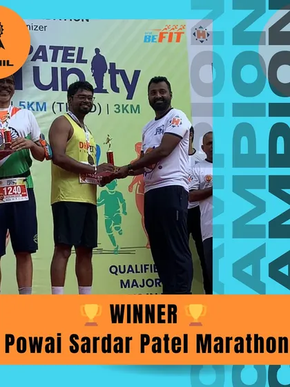 Another win for Tamil Enian, taking 2nd place at the Sardar Patel Marathon in Powai. His consistency in reaching the podium is a testament to his training.