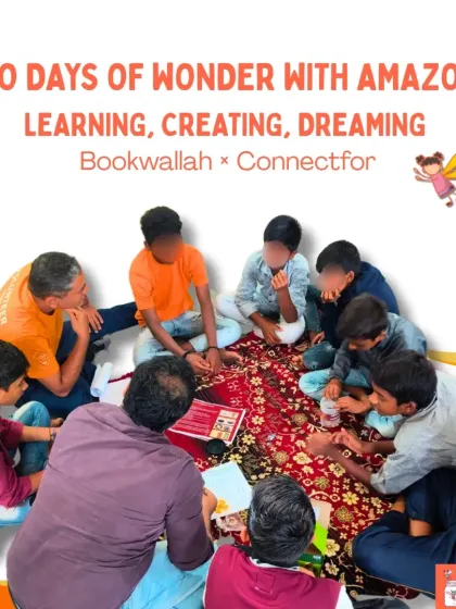 A glimpse of the hands-on fun with the Amazon team at our Jungle Book Library in Pune. Here, employees and children work together, learning and creating in a two-day workshop focused on science and art.