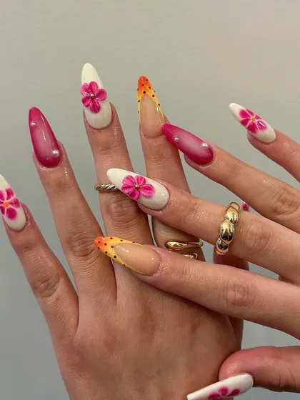A gorgeous and bold floral set with vibrant pinks and 3D elements. This is perfect for making a statement.
