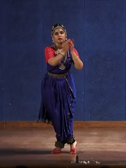 Here, my hands form a mudra that signifies an offering or a question, a key moment in the dialogue between the character and the divine. The focus is on clear, precise hand gestures to convey the story.