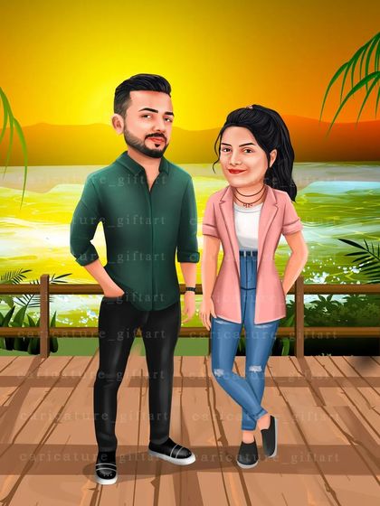 Sreeni - Custom Digital Portraits & Illustrations Wedding & Engagement Caricatures photo 32