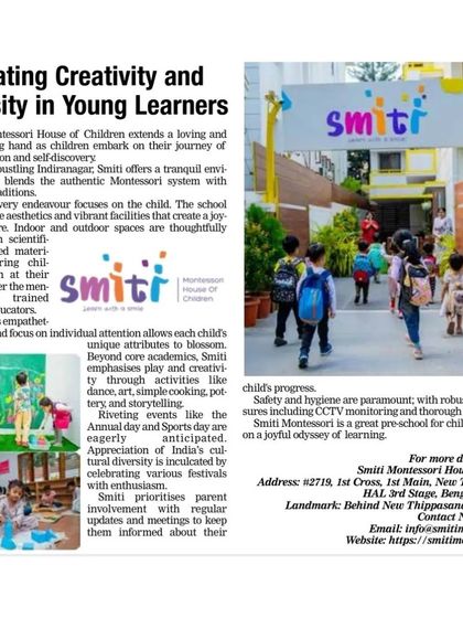 Smiti Montessori - Montessori Preschool Program Our Team & Our Achievements photo 11
