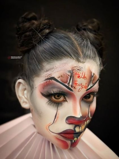 A direct, terrifying gaze. This look is a great example of how I can create complete character transformations.