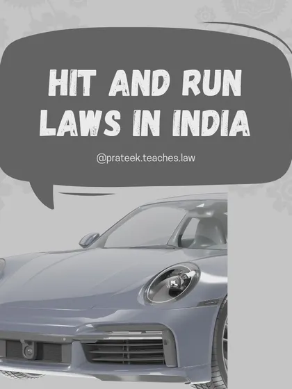 Understanding Hit-and-Run Laws in India. A hit-and-run accident can be a traumatic experience. I break down the relevant sections of the Motor Vehicles Act and the Indian Penal Code, explaining the driver's obligations, victim's rights to compensation, and the legal consequences, including for juvenile drivers.