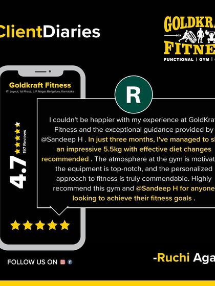 We're so happy for Ruchi's impressive 5.5kg weight loss in just three months. Her success with trainer Sandeep H shows the power of a personalized approach and effective diet changes.