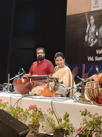 The magic of a jugalbandi is in the connection between artists. Here I am, sharing the stage with talented musicians, creating a spontaneous and soulful musical dialogue. These collaborations are always a highlight for me.