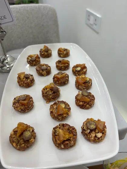 A close-up of our Mamba Marmalade bites, a unique and flavourful creation for a corporate event. We love experimenting with new flavour combinations.