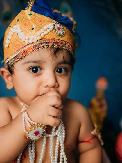 Stealing hearts and spreading love. This little Krishna is the epitome of divine cuteness.