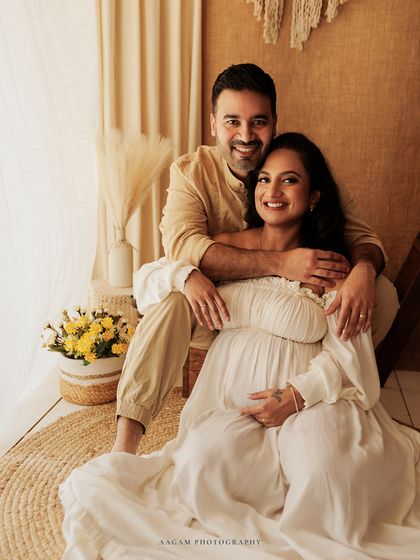 A joyful portrait of the happy couple in my boho setup. Their smiles say everything about their excitement for this new chapter.
