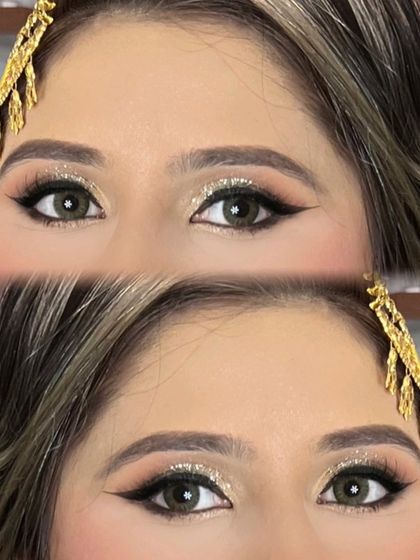 Let's wing it. A classic winged liner with a touch of gold glitter for my beautiful client Uzera.