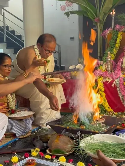 My parents making offerings to the sacred fire. They chose to be where they are so that I could grow and shine. It is our dharma to serve them and cherish them.