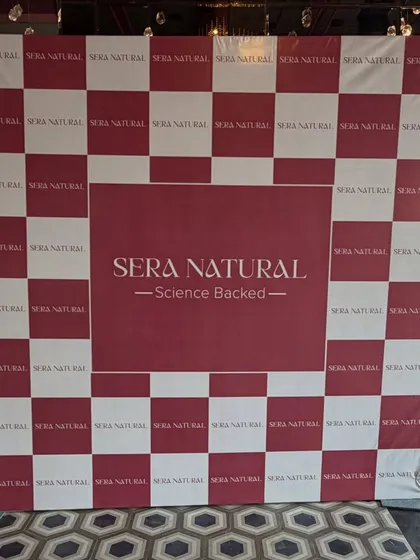 A successful brand launch needs a strong visual identity. For Sera Natural, I designed this clean and impactful checkerboard photo backdrop. It prominently features the brand's logo, creating a professional and highly shareable background for influencers and guests at the launch event.