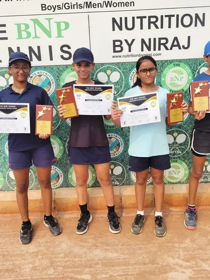 This is what happens when effort meets results. Our young girls team with their well-deserved trophies.