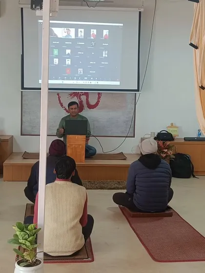 My training is accessible whether you are here in Noida or joining from anywhere in the world. This is a glimpse of our free Sunday medical yoga workshop, where I teach both in-person and online students simultaneously.