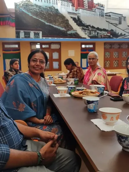 Our community members sharing a meal and conversation. These moments of connection are central to our identity as a Dharma family, providing a relaxed space to connect with teachers and fellow practitioners after teachings and events.