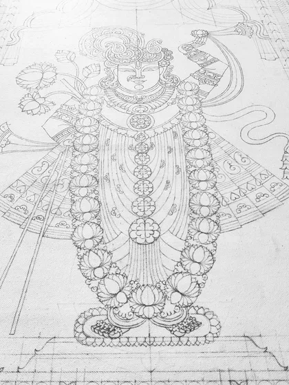 A duplicate of the Srinathji pencil sketch.