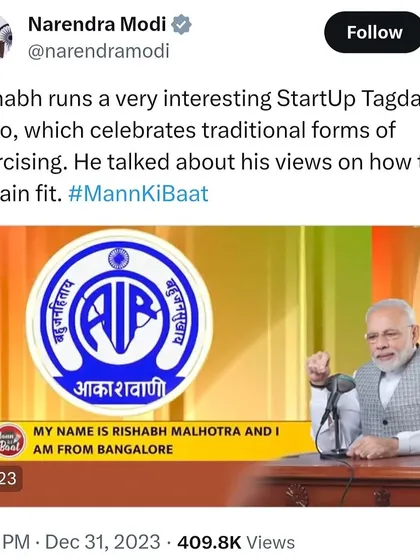 I was speechless. Hearing our honorable Prime Minister, Narendra Modi, talk about Tagda Raho on 'Mann Ki Baat' was the ultimate validation for our mission. It gives us the strength to take our physical culture to the global stage.