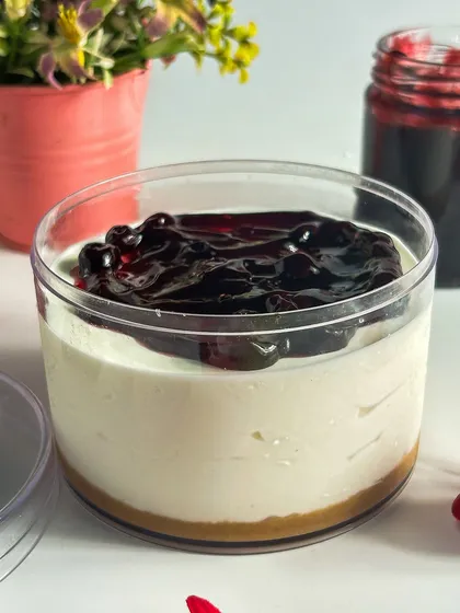 My dessert tubs are perfect for a personal treat. Here is the Blueberry Cheesecake tub, ready to be enjoyed.