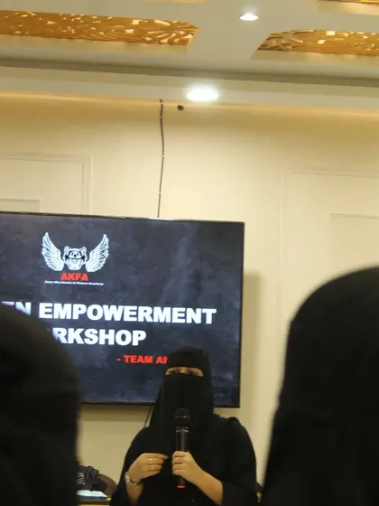 Another view of our Women Empowerment Workshop, showing the engaged audience listening intently to the speaker.