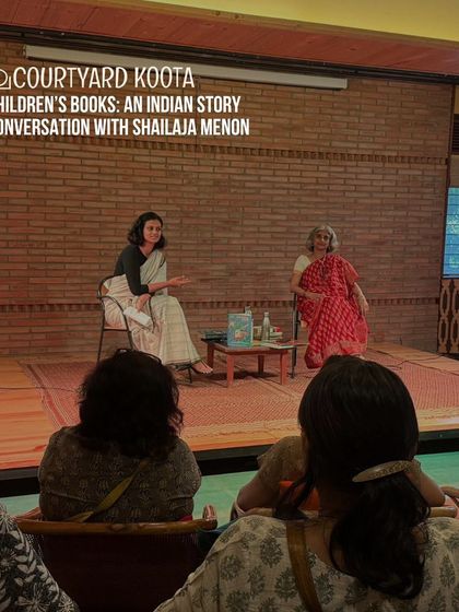 A candid shot from the "Children's Books: An Indian Story" conversation, showing the engaged audience.
