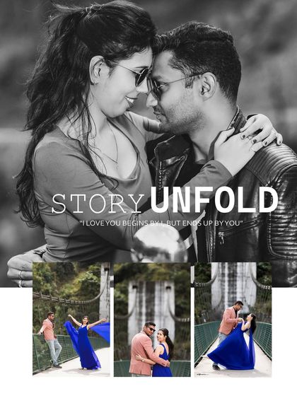 A black and white collage from a bridge shoot, with romantic text overlays. This shows how we can create a beautiful album spread from your session.