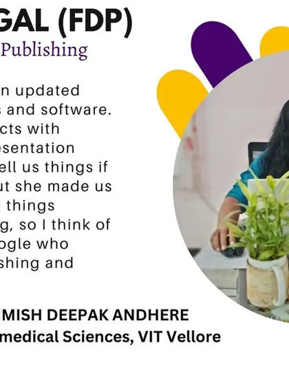 My goal is to be a practical resource for researchers. I was so happy to receive this feedback from a participant at a Faculty Development Program for NIT Warangal, which truly captures the essence of what I aim to deliver in my sessions.