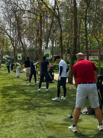 A regular Sunday at Hamoni, where the range is the place to be for golfers across the city.