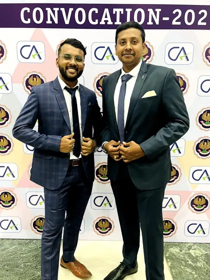 Collaboration is key in finance and in life. Here with my #cabuddy, celebrating our professional milestone at the CA Convocation 2023, reflecting the partnership approach I take when providing business advisory and tax services.