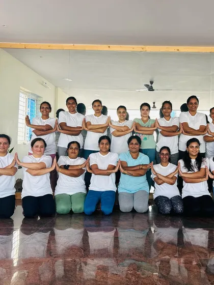 The full group of dedicated students who participated in the 108 Surya Namaskar challenge. I am so proud of every single one of them.