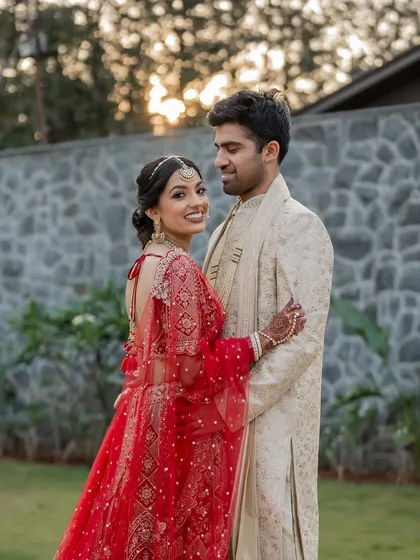 It's the quiet moments that often speak the loudest. We gently guided Tarun and Shivani into this tender pose, letting the soft light and their natural connection create a truly regal and timeless portrait.