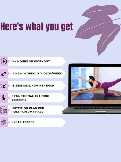Here is a clear breakdown of what you get with the program, including over 14 hours of workouts, weekly videos, functional training, and a nutrition plan, all with one year of access.